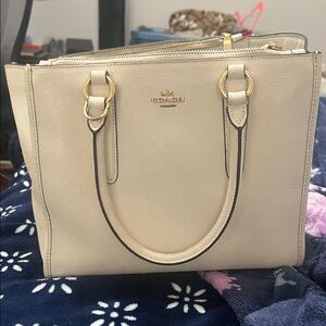 Coach Beige Leather Satchel